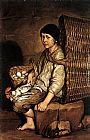 Basket Canvas Paintings - Boy with a Basket